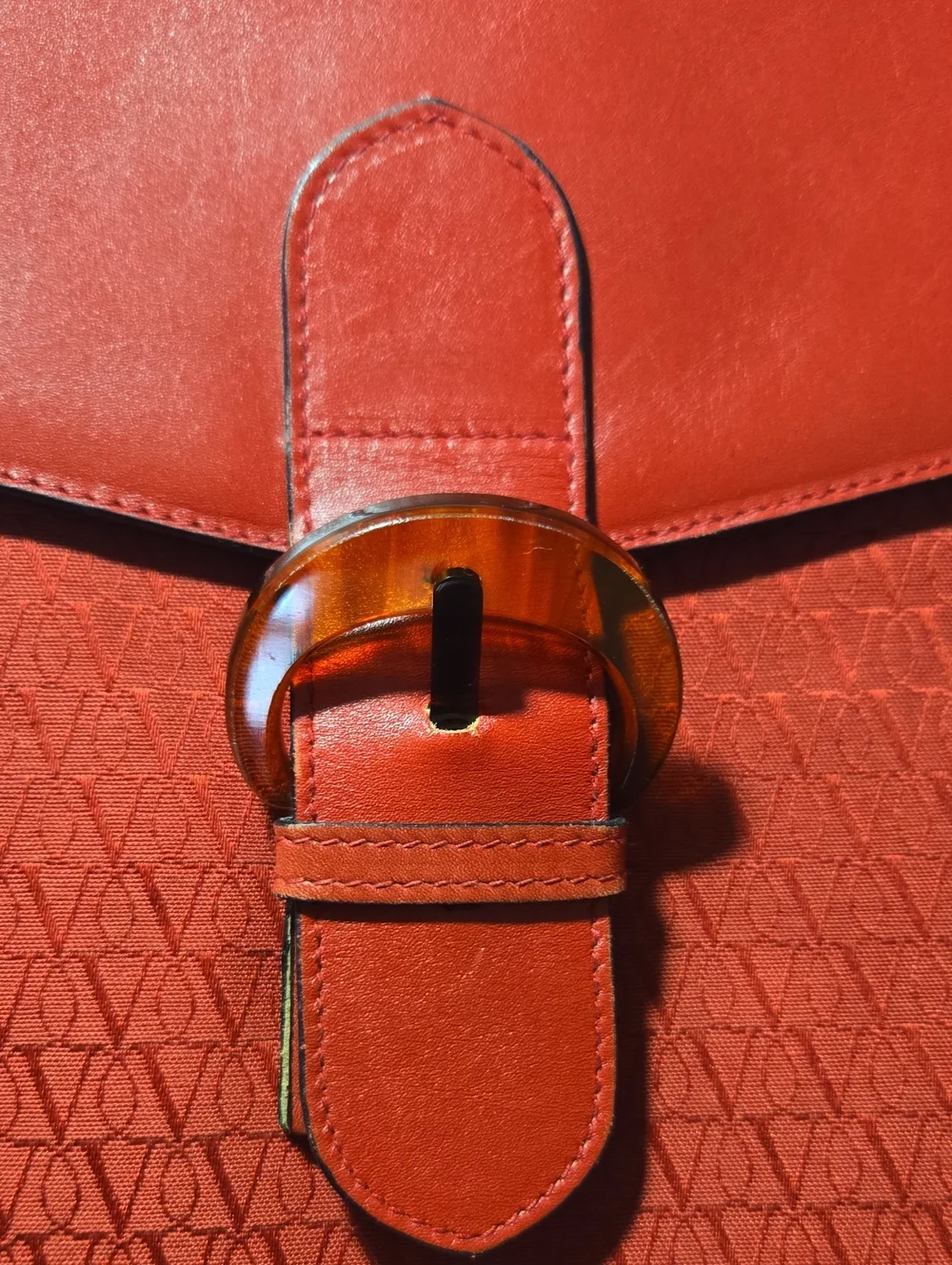 Valentino Garavani Red Leather-Trim Envelope Clutch with Matching Wallet